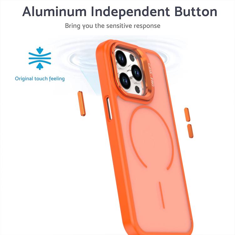 Bright Color Frosted Skin-feel Camera Bracket Magsafe Phone Case, For iPhone 13 Pro, For iPhone 13