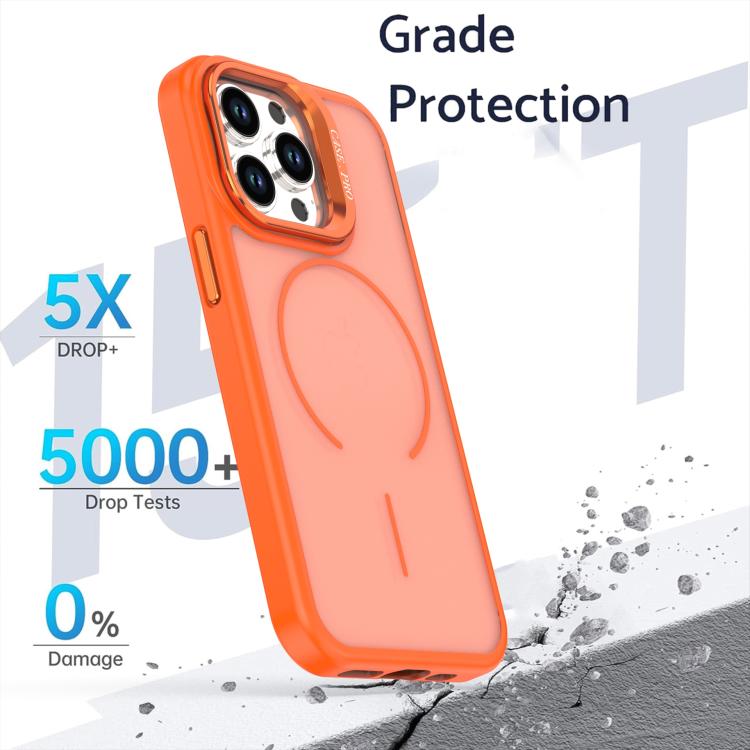 Bright Color Frosted Skin-feel Camera Bracket Magsafe Phone Case, For iPhone 13 Pro, For iPhone 13