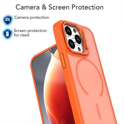 Bright Color Frosted Skin-feel Camera Bracket Magsafe Phone Case, For iPhone 13 Pro, For iPhone 13