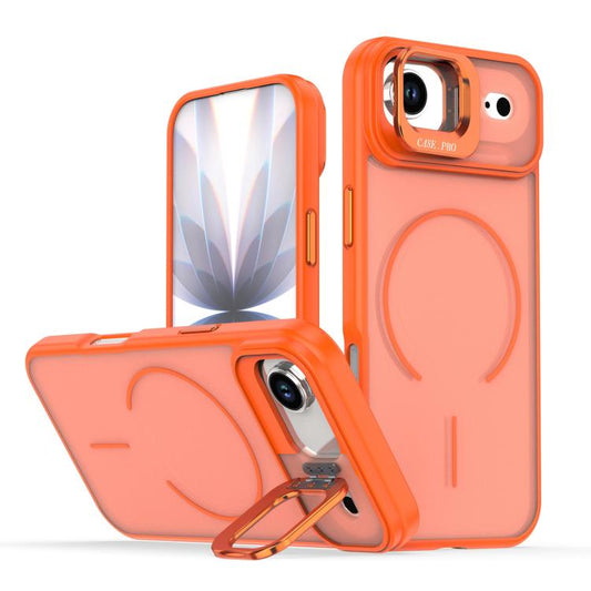 Bright Color Frosted Skin-feel Camera Bracket Magsafe Phone Case, For iPhone Air, For iPhone 16 Pro Max, For iPhone 16 Pro, For iPhone 16 Plus