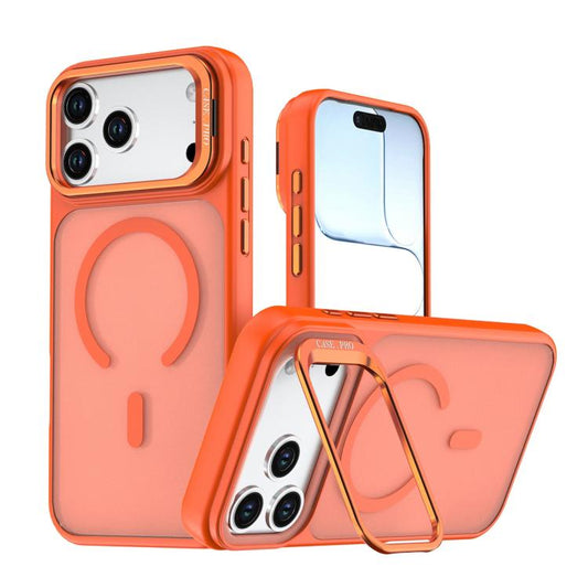 Bright Color Frosted Skin-feel Camera Bracket Magsafe Phone Case, For iPhone 18 Pro, For iPhone 18 Pro Max, For iPhone 17e / 16e, For iPhone 17 Pro Max