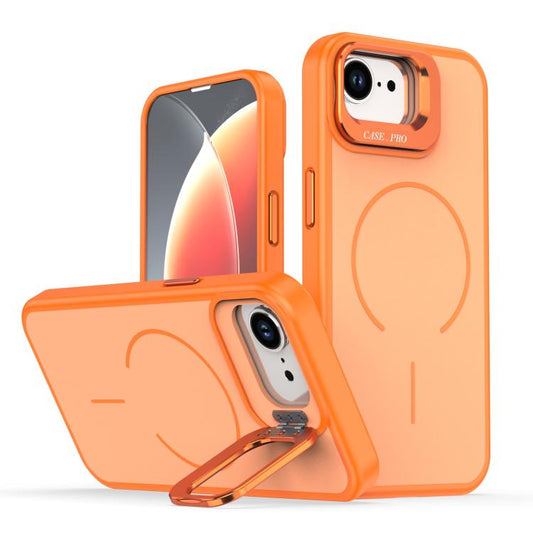 Bright Color Contrast Skin-feel Camera Bracket Magsafe Phone Case, For iPhone 17e / 16e, For iPhone 17 Pro Max, For iPhone 17 Pro, For iPhone 17