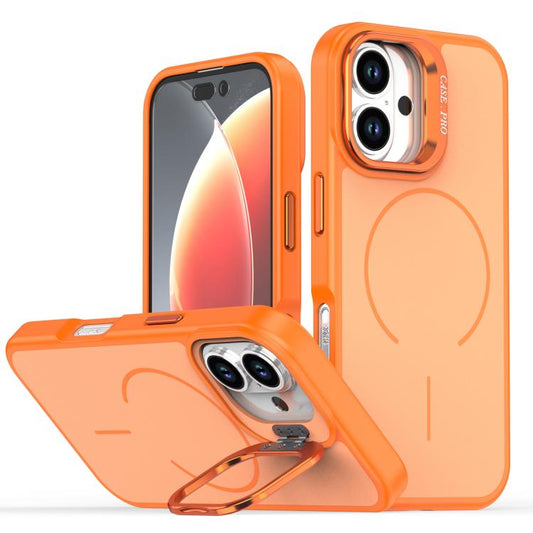 Bright Color Contrast Skin-feel Camera Bracket Magsafe Phone Case, For iPhone 16, For iPhone 15 Pro Max, For iPhone 15 Pro, For iPhone 15 Plus