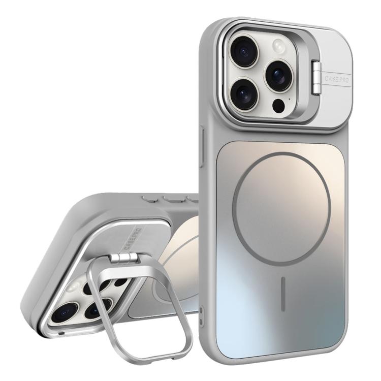 AG Frosted Lens Holder MagSafe Phone Case, For iPhone 16 Pro, For iPhone 16 Plus, For iPhone 16, For iPhone 15 Pro Max