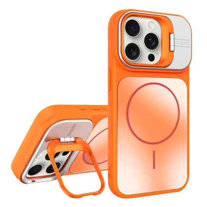 AG Frosted Lens Holder MagSafe Phone Case, For iPhone 16 Pro, For iPhone 16 Plus, For iPhone 16, For iPhone 15 Pro Max