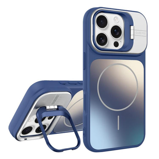 AG Frosted Lens Holder MagSafe Phone Case, For iPhone 16 Pro, For iPhone 16 Plus, For iPhone 16, For iPhone 15 Pro Max