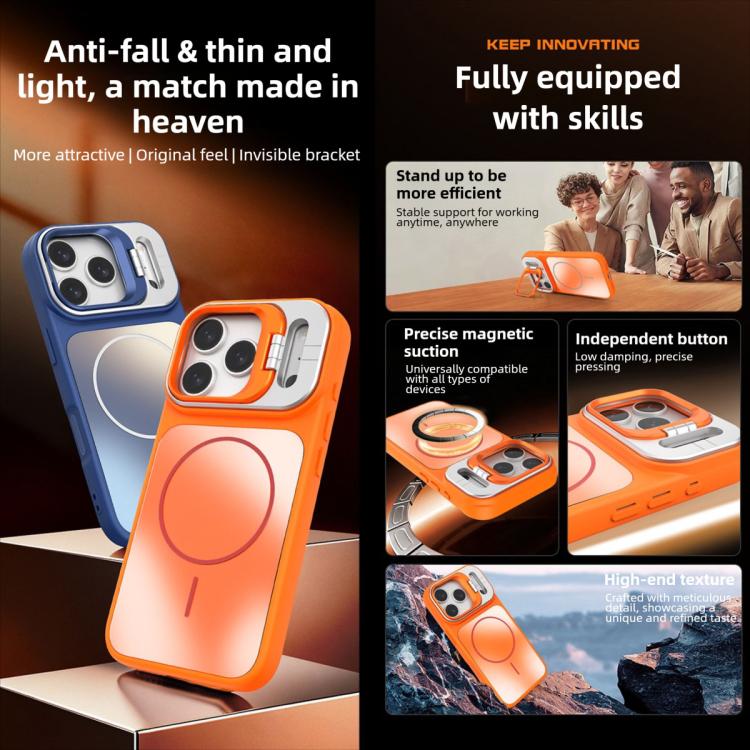 AG Frosted Lens Holder MagSafe Phone Case, For iPhone 16 Pro, For iPhone 16 Plus, For iPhone 16, For iPhone 15 Pro Max