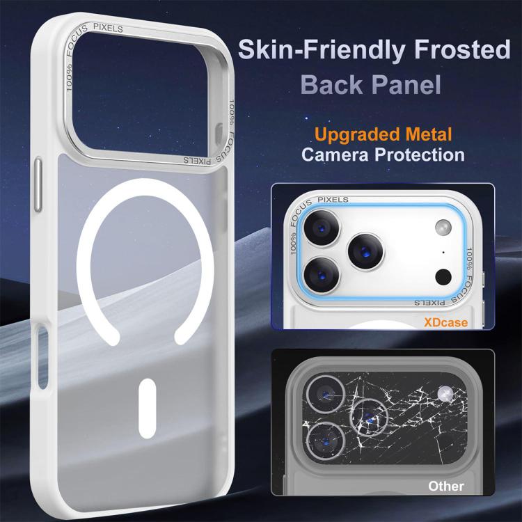 XDcase Metal Lens Frame Skin Feel Magnetic Phone Case, For iPhone 17 Pro, For iPhone 17