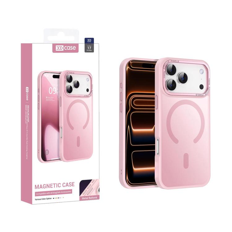 XDcase Metal Lens Frame Skin Feel Magnetic Phone Case, For iPhone 17 Pro, For iPhone 17