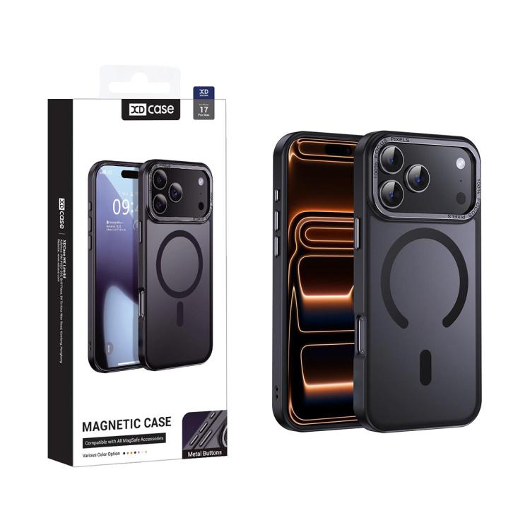 XDcase Metal Lens Frame Skin Feel Magnetic Phone Case, For iPhone 17 Pro, For iPhone 17