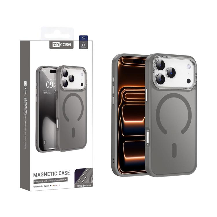 XDcase Metal Lens Frame Skin Feel Magnetic Phone Case, For iPhone 17 Pro, For iPhone 17