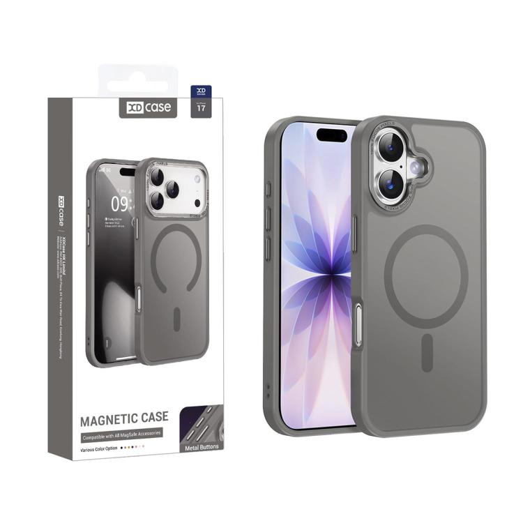XDcase Metal Lens Frame Skin Feel Magnetic Phone Case, For iPhone 17 Pro, For iPhone 17