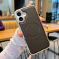 Electroplated PC Side Vegan Leather-Texture MagSafe Phone Case, For iPhone 17 Pro Max, For iPhone 17 Pro, For iPhone 17, For iPhone Air, For iPhone 16 Pro Max, For iPhone 16 Pro