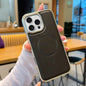 Electroplated PC Side Vegan Leather-Texture MagSafe Phone Case, For iPhone 17 Pro Max, For iPhone 17 Pro, For iPhone 17, For iPhone Air, For iPhone 16 Pro Max, For iPhone 16 Pro