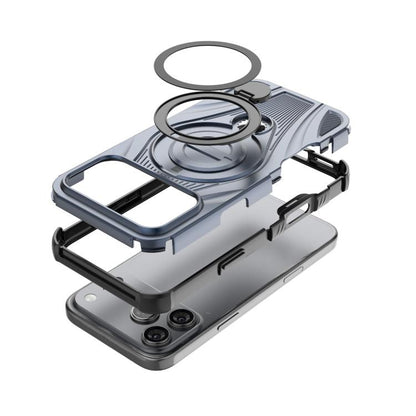 Star Ring Metallic Pivot Bracket Magnetic Phone Case, For iPhone 17 Pro Max, For iPhone 17 Pro, For iPhone 17, For iPhone Air