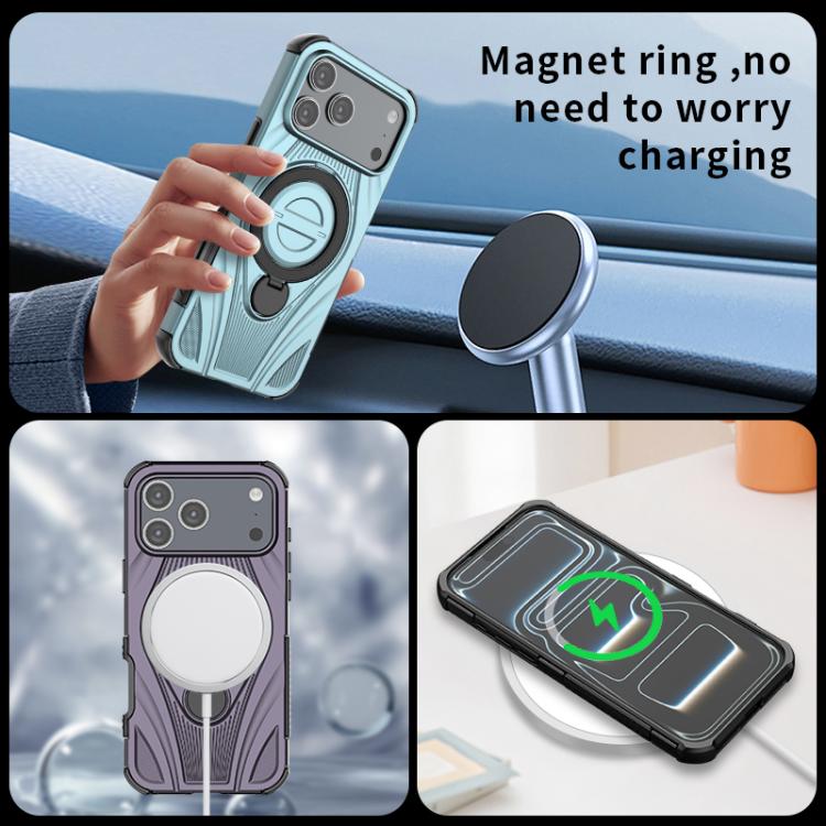 Star Ring Metallic Pivot Bracket Magnetic Phone Case, For iPhone 17 Pro Max, For iPhone 17 Pro, For iPhone 17, For iPhone Air
