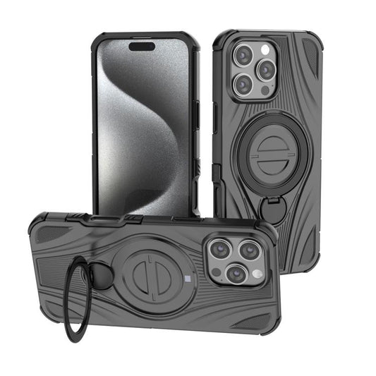 Star Ring Metallic Pivot Bracket Magnetic Phone Case, For iPhone 16 Pro Max, For iPhone 16 Pro, For iPhone 16