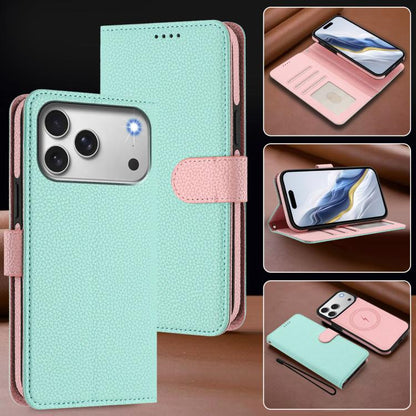 Detachable Litchi Texture Magnetic Side-Patch Vegan Leather Phone Case, For iPhone 17 Pro Max, For iPhone 17 Pro, For iPhone 17, For iPhone Air
