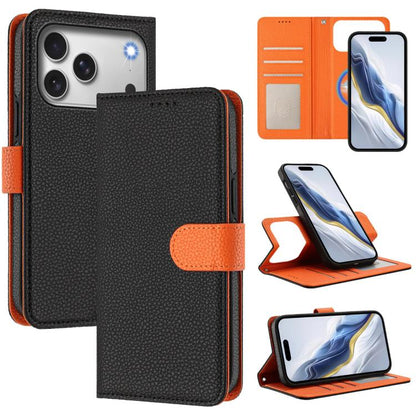 Detachable Litchi Texture Magnetic Side-Patch Vegan Leather Phone Case, For iPhone 17 Pro Max, For iPhone 17 Pro, For iPhone 17, For iPhone Air