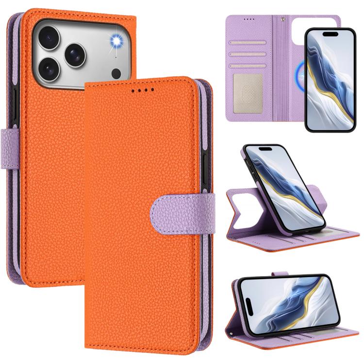 Detachable Litchi Texture Magnetic Side-Patch Vegan Leather Phone Case, For iPhone 17 Pro Max, For iPhone 17 Pro, For iPhone 17, For iPhone Air