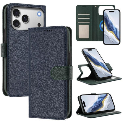 Detachable Litchi Texture Magnetic Side-Patch Vegan Leather Phone Case, For iPhone 17 Pro Max, For iPhone 17 Pro, For iPhone 17, For iPhone Air