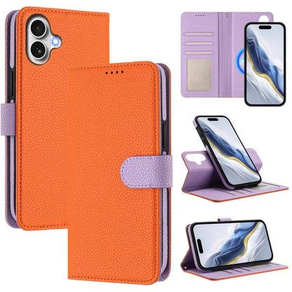 Detachable Litchi Texture Magnetic Side-Patch Vegan Leather Phone Case, For iPhone 17 Pro Max, For iPhone 17 Pro, For iPhone 17, For iPhone Air