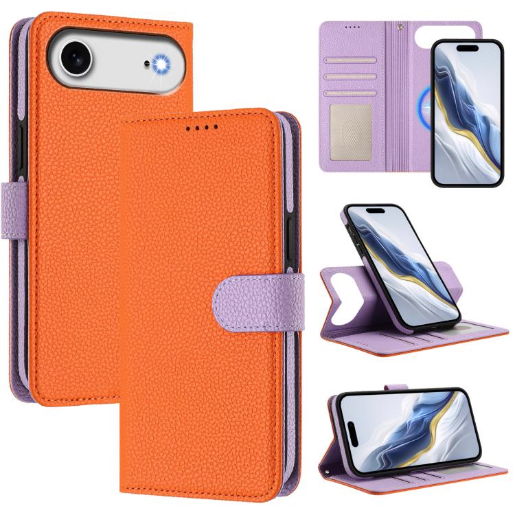 Detachable Litchi Texture Magnetic Side-Patch Vegan Leather Phone Case, For iPhone 17 Pro Max, For iPhone 17 Pro, For iPhone 17, For iPhone Air