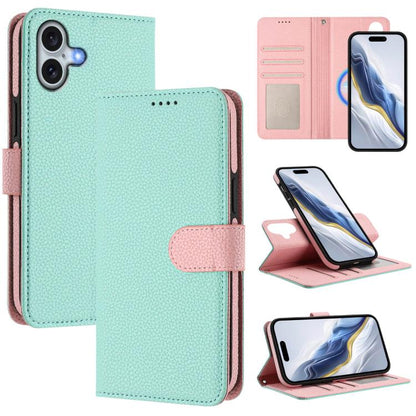 Detachable Litchi Texture Magnetic Side-Patch Vegan Leather Phone Case, For iPhone 16 Pro Max, For iPhone 16 Pro, For iPhone 16 Plus, For iPhone 16