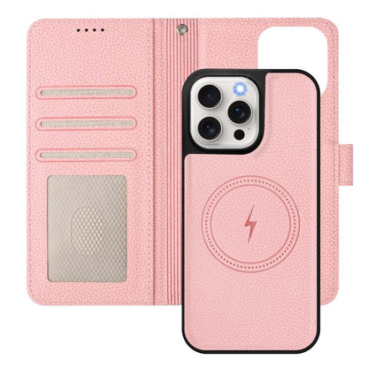 Detachable Litchi Texture Magnetic Side-Patch Vegan Leather Phone Case, For iPhone 15 Pro Max, For iPhone 15 Pro, For iPhone 15 Plus, For iPhone 15