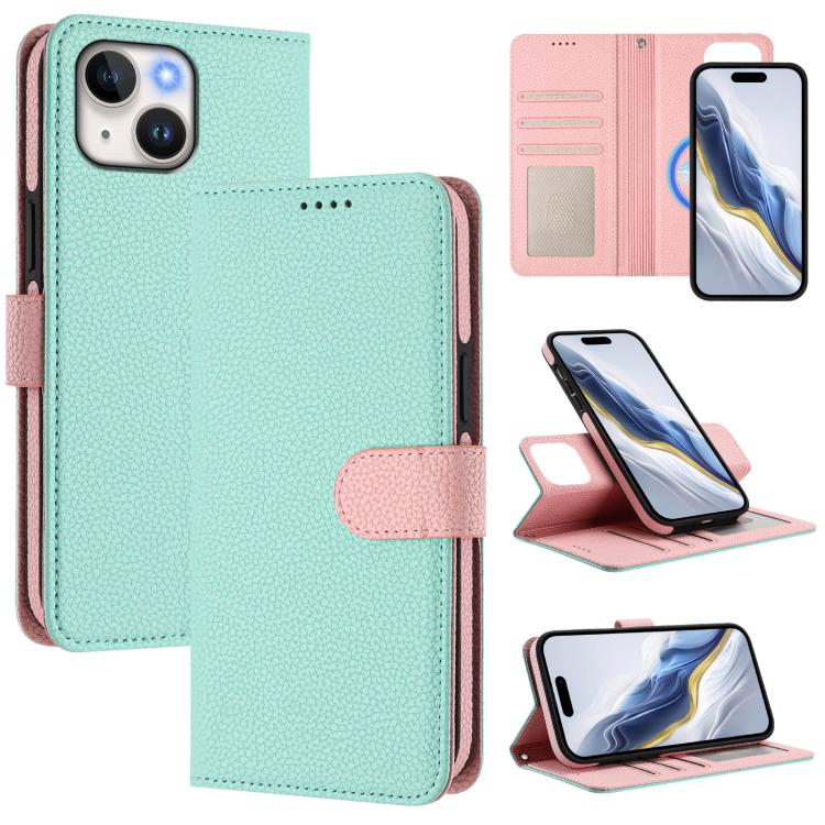 Detachable Litchi Texture Magnetic Side-Patch Vegan Leather Phone Case, For iPhone 14 Plus, For iPhone 14, For iPhone 14 Pro, For iPhone 14 Pro Max