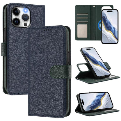 Detachable Litchi Texture Magnetic Side-Patch Vegan Leather Phone Case, For iPhone 14 Plus, For iPhone 14, For iPhone 14 Pro, For iPhone 14 Pro Max