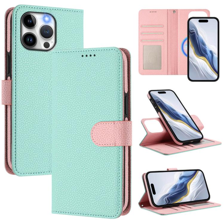 Detachable Litchi Texture Magnetic Side-Patch Vegan Leather Phone Case, For iPhone 13 Pro Max, For iPhone 13 Pro, For iPhone 13, For iPhone 12 / 12 Pro