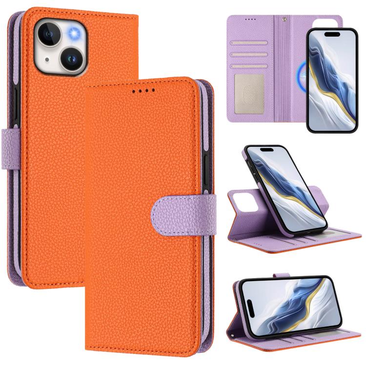 Detachable Litchi Texture Magnetic Side-Patch Vegan Leather Phone Case, For iPhone 13 Pro Max, For iPhone 13 Pro, For iPhone 13, For iPhone 12 / 12 Pro
