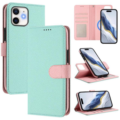 Detachable Litchi Texture Magnetic Side-Patch Vegan Leather Phone Case, For iPhone 13 Pro Max, For iPhone 13 Pro, For iPhone 13, For iPhone 12 / 12 Pro
