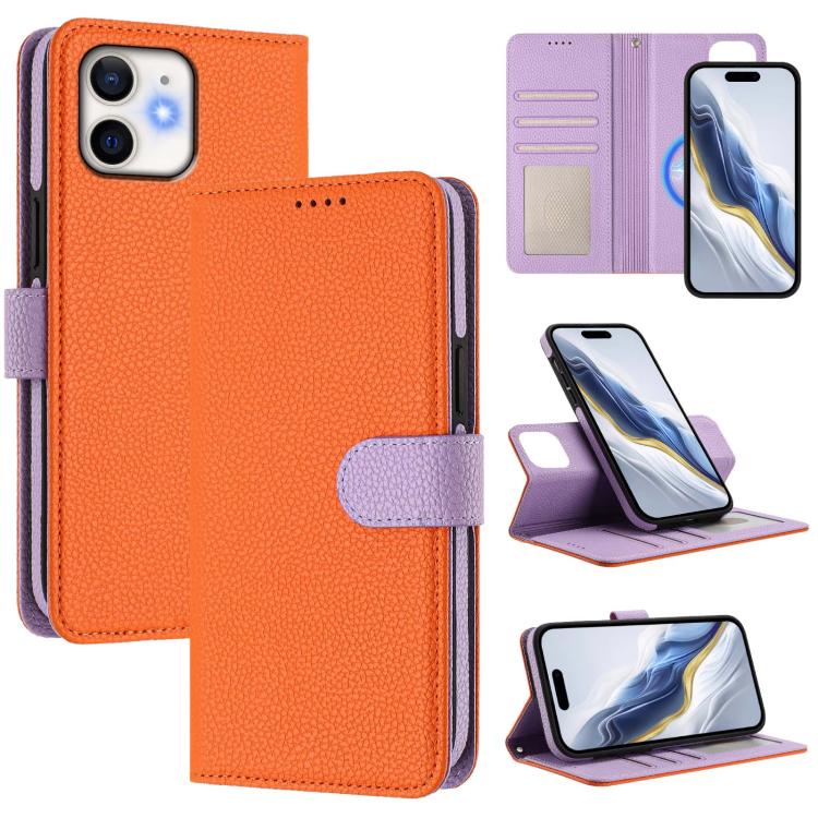 Detachable Litchi Texture Magnetic Side-Patch Vegan Leather Phone Case, For iPhone 13 Pro Max, For iPhone 13 Pro, For iPhone 13, For iPhone 12 / 12 Pro