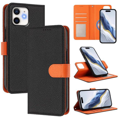 Detachable Litchi Texture Magnetic Side-Patch Vegan Leather Phone Case, For iPhone 13 Pro Max, For iPhone 13 Pro, For iPhone 13, For iPhone 12 / 12 Pro