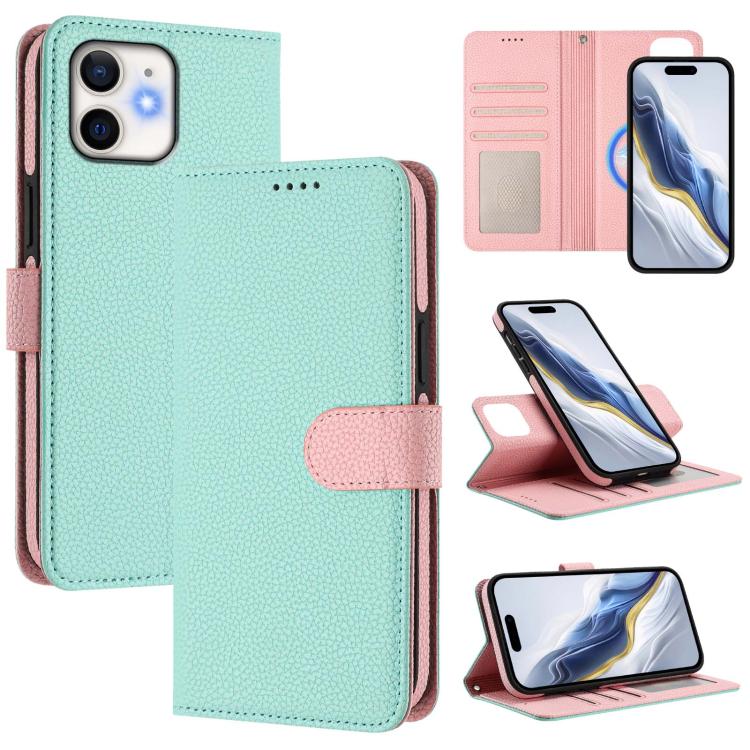 Detachable Litchi Texture Magnetic Side-Patch Vegan Leather Phone Case, For iPhone 12 Pro Max, For iPhone 11 Pro Max, For iPhone 11, For iPhone 11 Pro