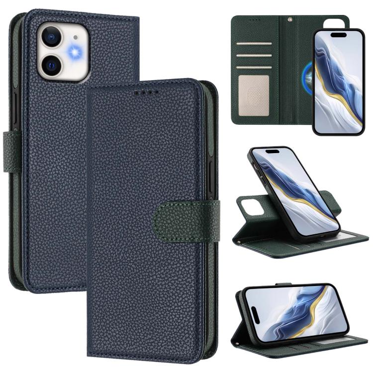 Detachable Litchi Texture Magnetic Side-Patch Vegan Leather Phone Case, For iPhone 12 Pro Max, For iPhone 11 Pro Max, For iPhone 11, For iPhone 11 Pro