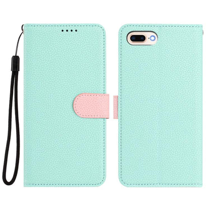 Detachable Litchi Texture Magnetic Side-Patch Vegan Leather Phone Case, For iPhone 8 Plus / 7 Plus