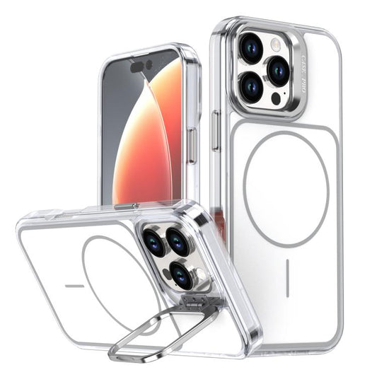 Bright Color Blocking Camera Bracket Magnetic Phone Case, For iPhone 16 Pro Max, For iPhone 16 Pro, For iPhone 16 Plus, For iPhone 16