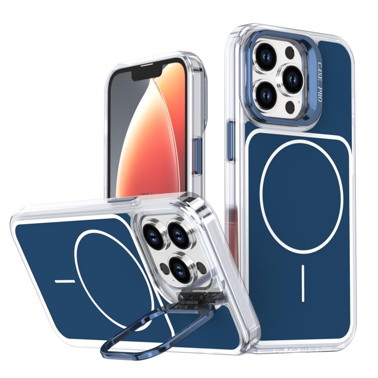 Bright Color Blocking Camera Bracket Magnetic Phone Case, For iPhone 13 Pro Max, For iPhone 13 Pro