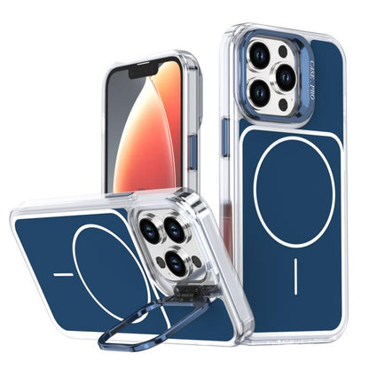 Bright Color Blocking Camera Bracket Magnetic Phone Case, For iPhone 13 Pro Max, For iPhone 13 Pro