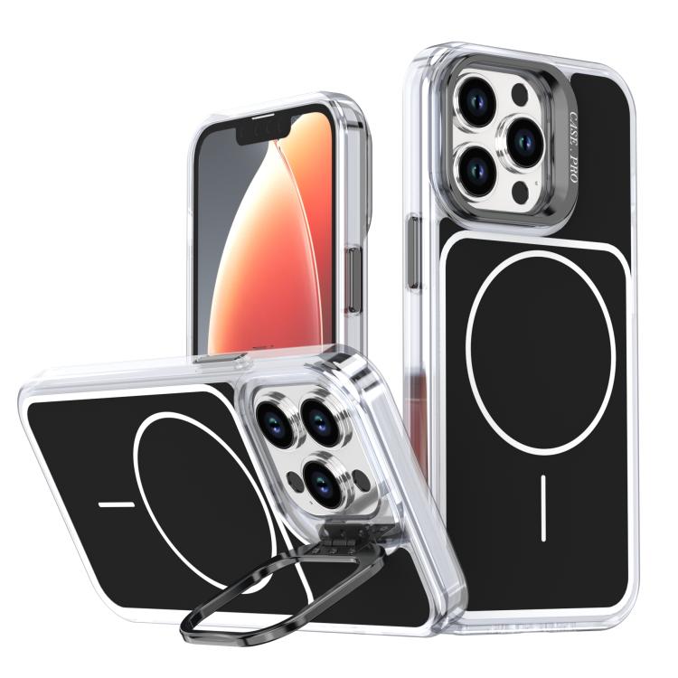 Bright Color Blocking Camera Bracket Magnetic Phone Case, For iPhone 13 Pro Max, For iPhone 13 Pro