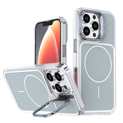 Bright Color Blocking Camera Bracket Magnetic Phone Case, For iPhone 13 Pro Max, For iPhone 13 Pro
