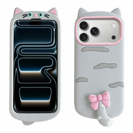 Cute 3D Cat Design Silicone Soft Phone Case, For iPhone 17 Pro Max, For iPhone 17 Pro, For iPhone 17, For iPhone Air, For iPhone 16 Pro Max, For iPhone 16 Pro, For iPhone 16, For iPhone 15 Pro Max, For iPhone 15 Plus, For iPhone 15, For iPhone 14 Plus