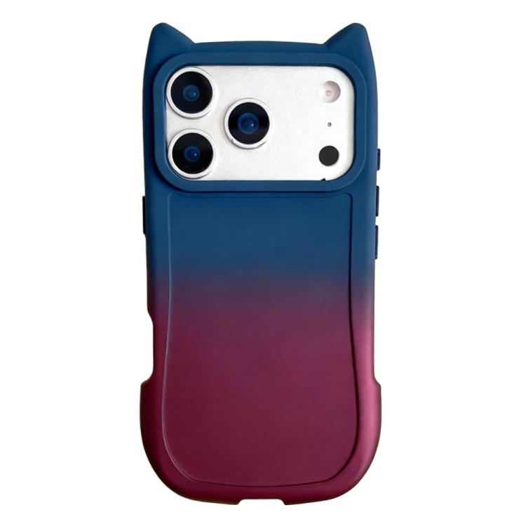 Gradient Cat Ear Design TPU Phone Case, For iPhone 17 Pro Max, For iPhone 17 Pro, For iPhone 17, For iPhone 16 Pro Max