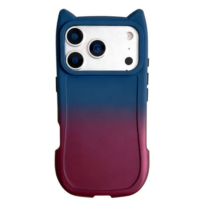 Gradient Cat Ear Design TPU Phone Case, For iPhone 17 Pro Max, For iPhone 17 Pro, For iPhone 17, For iPhone 16 Pro Max