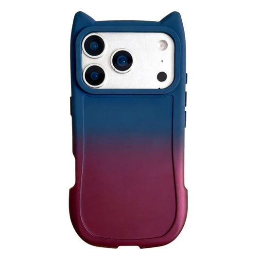 Gradient Cat Ear Design TPU Phone Case, For iPhone 17 Pro Max, For iPhone 17 Pro, For iPhone 17, For iPhone 16 Pro Max