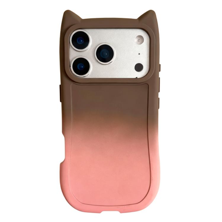 Gradient Cat Ear Design TPU Phone Case, For iPhone 17 Pro Max, For iPhone 17 Pro, For iPhone 17, For iPhone 16 Pro Max