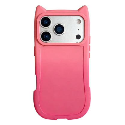 Gradient Cat Ear Design TPU Phone Case, For iPhone 17 Pro Max, For iPhone 17 Pro, For iPhone 17, For iPhone 16 Pro Max